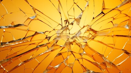 Vibrant Yellow Background with Stunning Broken Glass Effect: Captivating Stock Image for Dynamic Design Projects