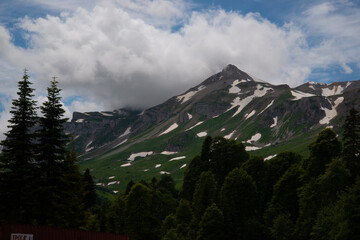 Beautiful mountain landscape in early spring.