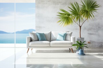 Modern coastal living room interior design