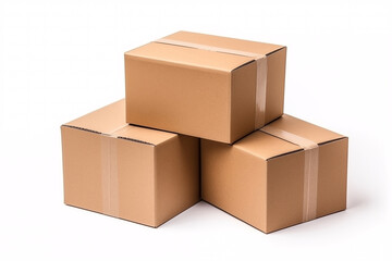 brown parcel box on a white background