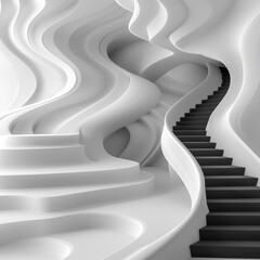 Black and white abstract stairs