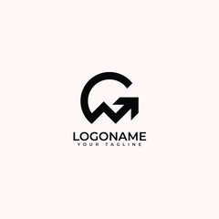 Modern Letter G Business Growth Arrow Logo Design Vector Template