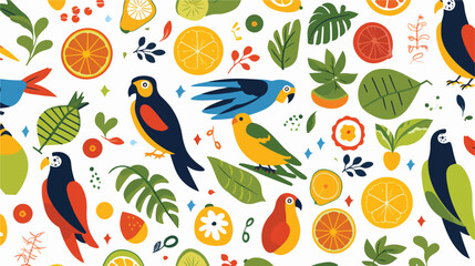 Seamless Brazilian pattern with cultural and natura