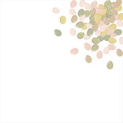 Happy Easter Banner. Pattern of eggs, flowers and twigs. For card, banner, poster, flyer, and web. Spring Festival. Vector illustration