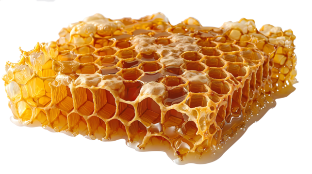 Bee honeycomb filled with golden honey.