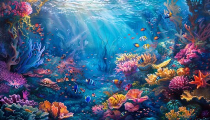Fototapeta na wymiar Immerse viewers in a mesmerizing undersea tableau