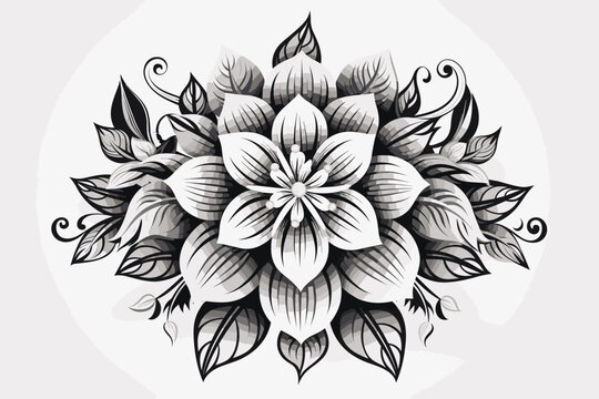 Beautiful digital textile design botanical motif for New creation.