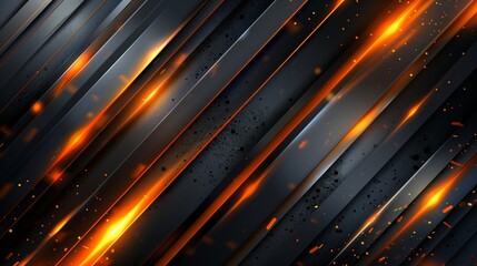 A modern abstract orange and black metal background.