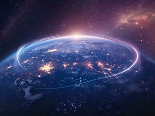 Obraz premium Global Visualization: A Modern Representation of Earth's Energy