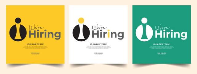 We are hiring job vacancy Social Media Post Or Instagram Promotional Social Media Square Banner And Square Flyer Template Design