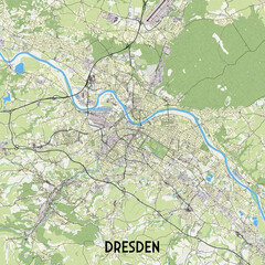 Dresden, Germany map poster art