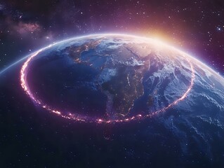 Obraz premium Earth's Wonders: A Captivating Image of Global Networks
