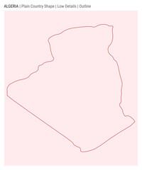 Algeria plain country map. Low Details. Outline style. Shape of Algeria. Vector illustration.