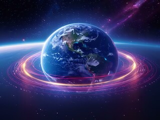 Obraz premium Awe-Inspiring Earth: A Captivating Image of Global Connectivity