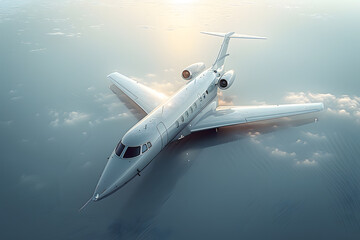 Naklejka premium Modern Air Plane Design Illustration with Minimalist Background - Perfect for Creative Professionals' Inspiration and Office Use