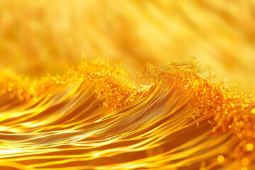 A goldenrod wave, sunny and warm, sweeps across a goldenrod background, bringing warmth and a sunny disposition.