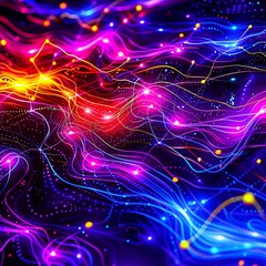 Obraz premium Abstract wallpaper depicting the concept of connectivity in business, interlinked circles and lines