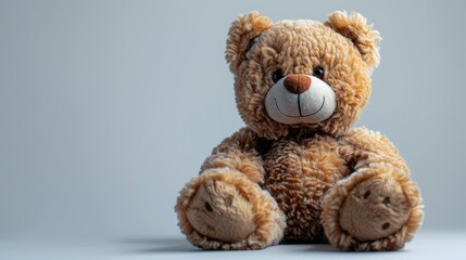 White background with a cute teddy bear.