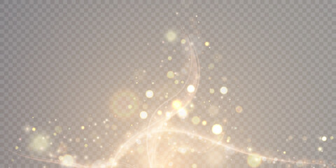 Christmas bokeh light effect with many shiny shimmering particles isolated on transparent background. Shine. Vector star cloud with dust.