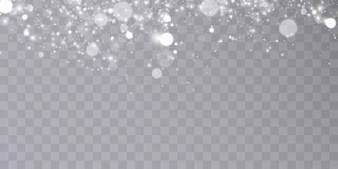 Christmas bokeh light effect with many shiny shimmering particles isolated on transparent background. Shine. Vector star cloud with dust.