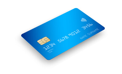 perspective view of credit card with shadow