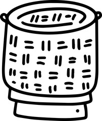 hand drawn box Kratib sticky rice doodle sketch outline