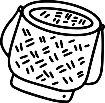 recommend clip art: hand drawn box Kratib sticky rice doodle sketch outline