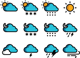 Colorful Weather Forecast Flat Icon