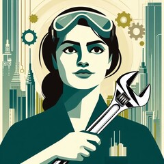 girl in the illustration wrench 