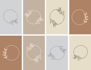  laurels frames branches. Vintage laurel wreaths collection. Hand drawn vector laurel leaves decorative elements. Leaves, swirls, ornate, award, icon.