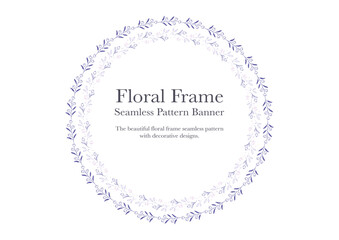 ornamental decorative flower in round frame on white background