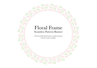 crown frame in floral seamless pattern background
