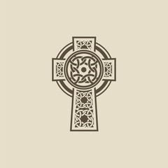 Beautiful ornate cross. Sketch vector illustration