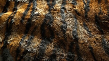 tiger skin texture background. close up of tiger fur background. Tiger pattern black orange