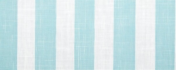 Cyan white striped natural cotton linen textile texture background blank empty pattern with copy space for product design or text copyspace mock-up 