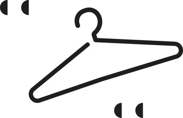 Hanger icon. Cloth hanger, coat or clothes rack icon symbol vector in line style on white background with editable stroke. Vector illustration