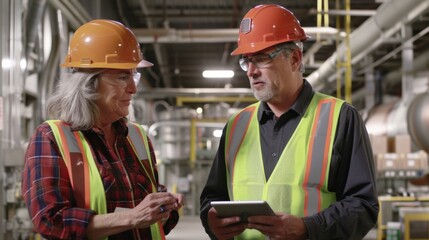 A conversation at the industrial site