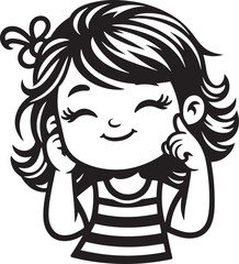 Cute cartoon little girl vector illustration for Children's day. School and education elements.