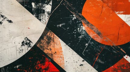 vintage grunge black, red, orange, and white collage background. Different textures and shapes