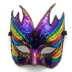 Colorful rainbow mask on transparent background, vector art illustration for logo or design concept