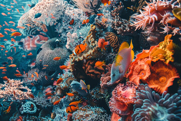 Diverse Marine Life and Vibrant Coral Reef.
