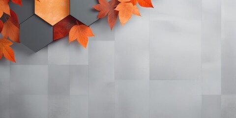 Gray abstract background with autumn colors textured design for Thanksgiving, Halloween, and fall. Geometric block pattern with copy space