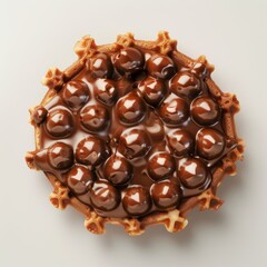 Bubble Waffle Nutella on background white 