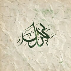 Islamic calligraphy design with golden 3D concept on transparent background. Vector art illustration for logo or banner