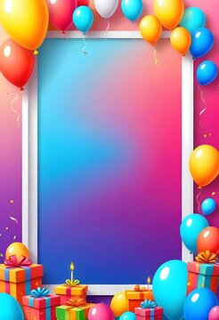 Birthday background frame with empty copy space for text
