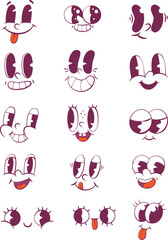Retro groovy mascot character parts