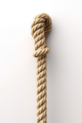 Highly Detailed Rope Stretched on White Background