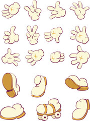 Retro groovy mascot vharacter parts