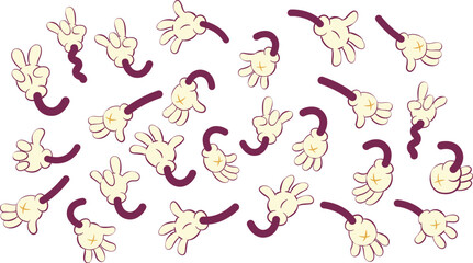 Retro groovy mascot vharacter parts