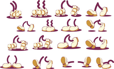 Retro groovy mascot vharacter parts